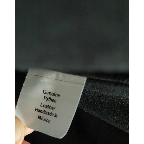 Lucchese Python Tote Bag Turquoise Leather Black Reptile Western Coastal Cowgirl - Picture 3 of 16